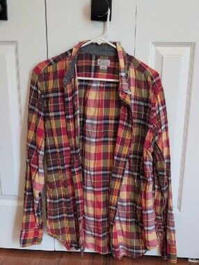 J. Crew Men's Multicolor Plaid Button-Down Shirt - Burgundy, Olive, Black